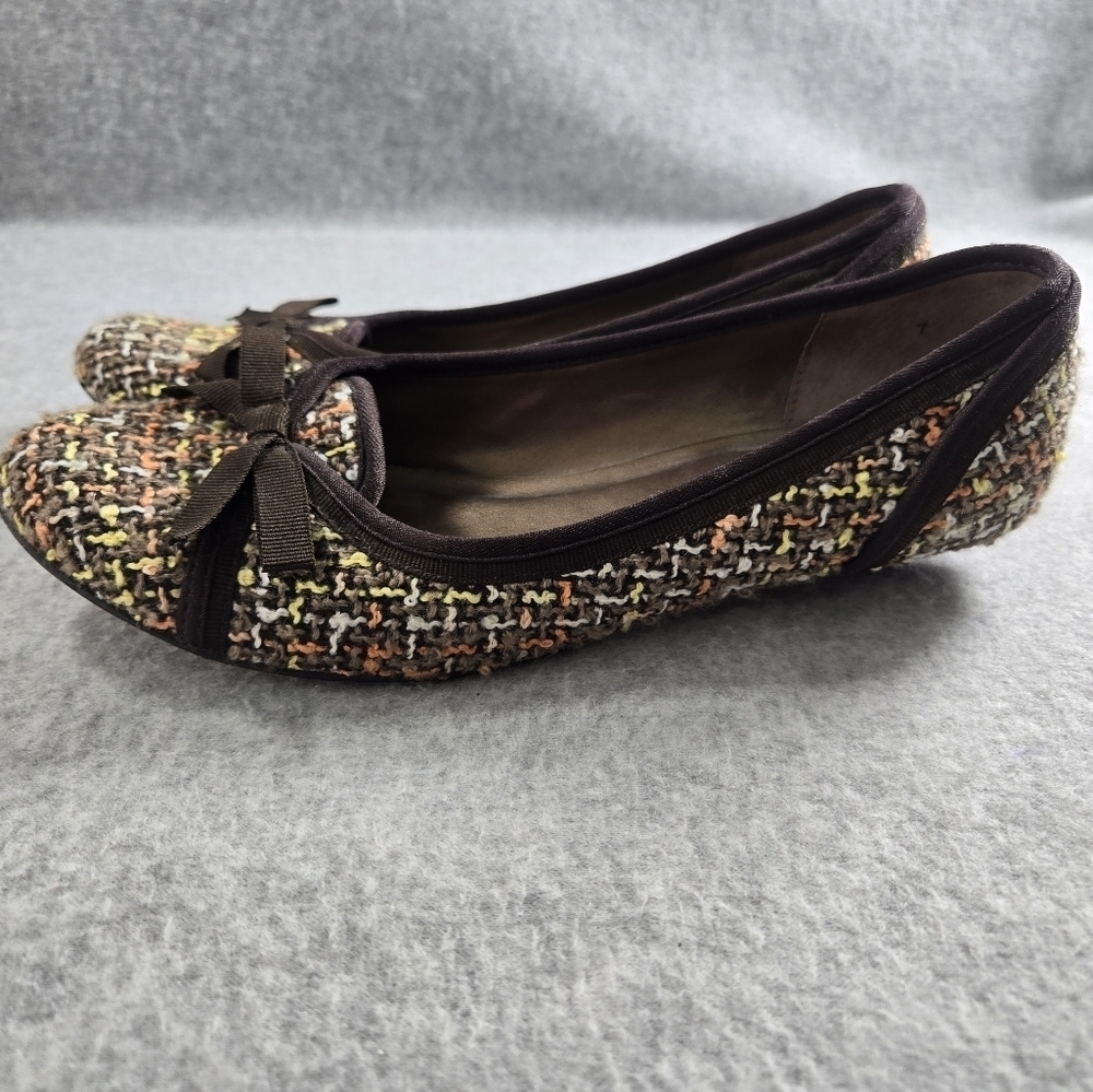 Seychelles Sz 7 Kitten Heels Anthropologie Meadows Tone Tweed EUC Fall Librarian
